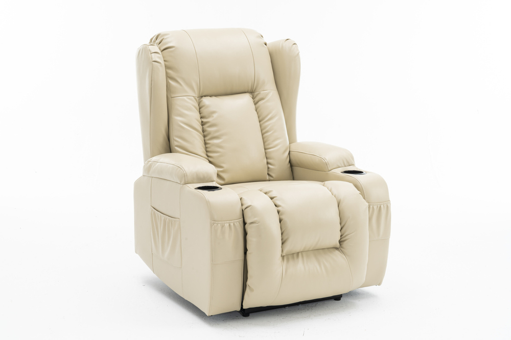Электрический кресло-реклайнер «LAZY BOY» 3 в 1 (раскладывание, массаж и подогрев) — Beige
