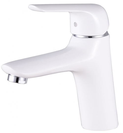 24011-F Смеситель для умывальника (БЕЛЫЙ) "GANZER"  (10/1шт)