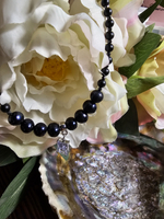 Колье ручной работы из речного жемчуга и матового агата "Звездная ночь"