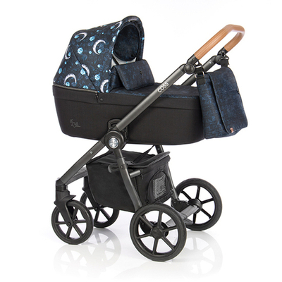 Детская коляска Roan Coss 2 в 1 New 2020 Born To Shine (Синий с принтом)