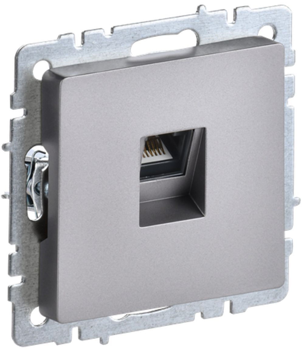 BRITE Розетка компьютерная RJ45 кат.6 РК11-БрС сталь IEK