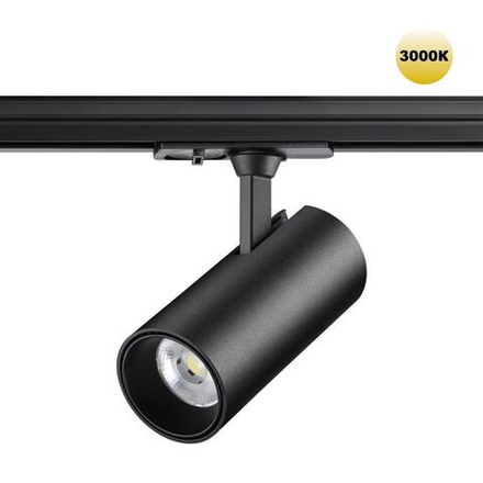 359161 PORT NT23 238 черный Светильник трековый однофазный трехжильный IP20 LED 24W 220V 3000К 2300Лм SELENE