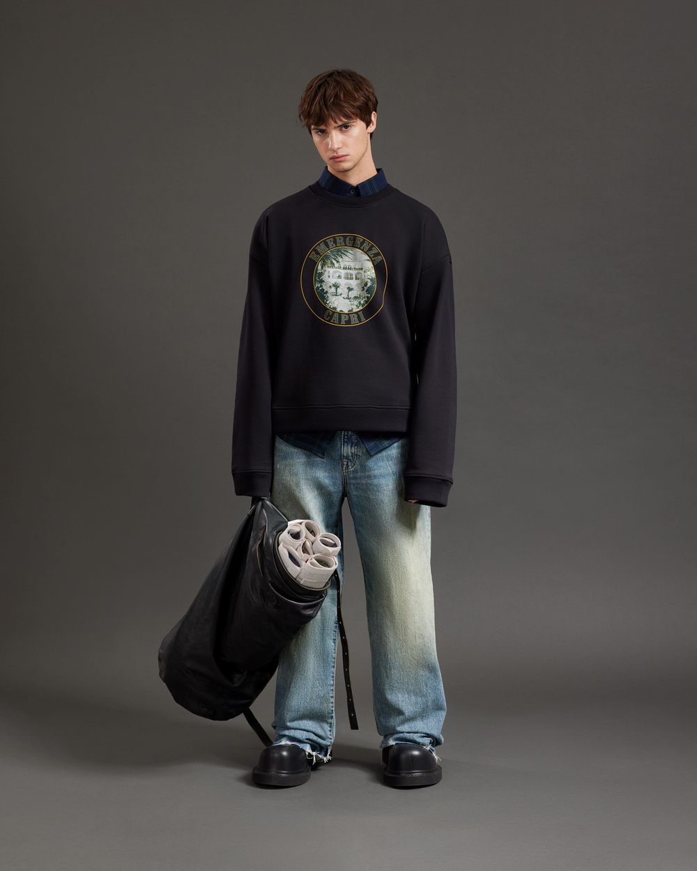 CAPRI CROPPED SWEATSHIRT OVERSIZED LOOSE