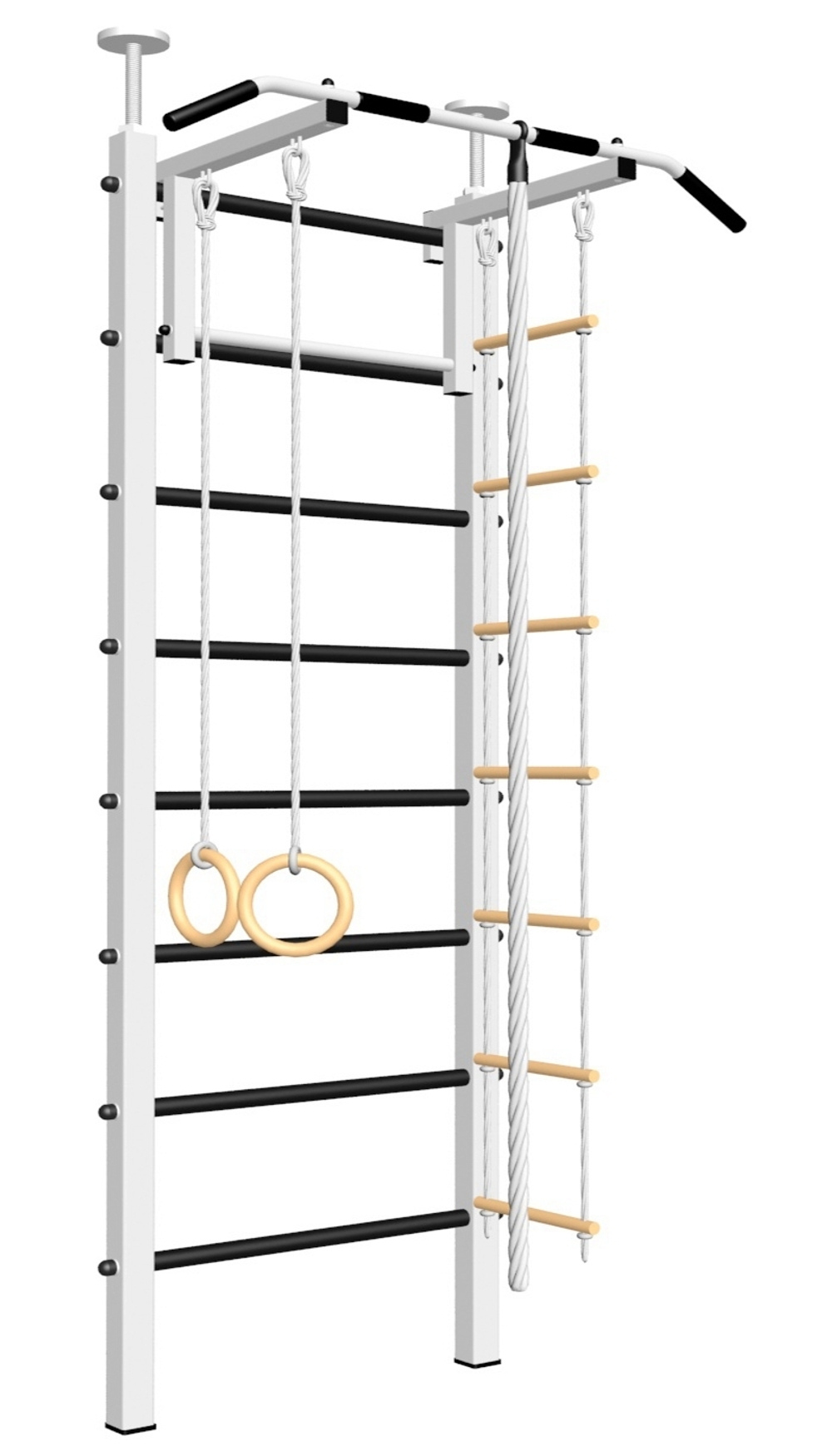 Шведская стенка Sv Sport враспор (Турник стандарт/Канат/Кольца/Лестница)