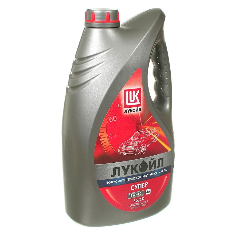 Масло моторное полусинтетич, 5W40, Лукойл, Супер, 4 л