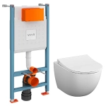 Унитаз подвесной VitrA Sento 9830B003-7211 белый, с инсталляцией, с крышкой микролифт
