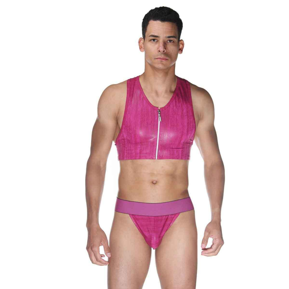 Комплект мужской: топ и трусы-тонги (Размер: S-M) (Цвет: лиловый)