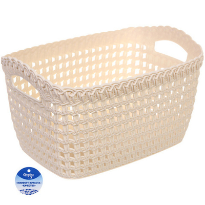 Корзина для хранения «МАУРИКА», цвет айвори, 23*16,5*13см (лейбл Селфи)