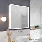 Зеркальный шкаф MIXLINE "Сканди" 800*800 (ШВ) 2 створки, универ. датчик движения,свет. подсветка