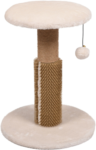 Когтеточка-столбик BEA CREAM, джут/резина/плюш, 32 x 32 x 40,5см, бежевый, Flamingo