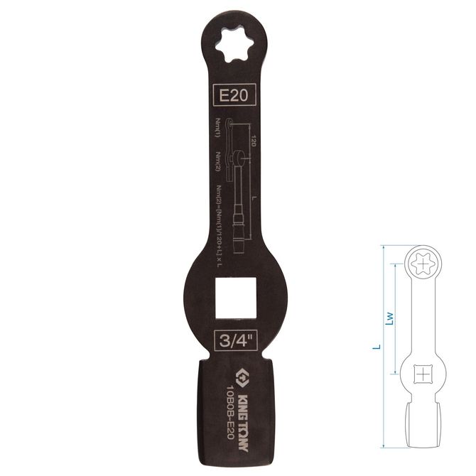 KING TONY (10B0B-E20) Ключ для тормозных суппортов грузовых автомобилей E20, 3/4", ударный