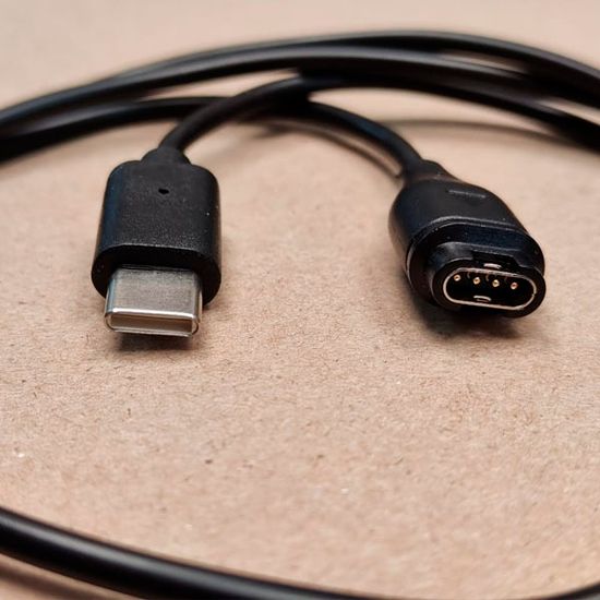 Кабель питания для часов Garmin Fenix, Forerunner, Instinct, Epix, Enduro, Venu, Venu SQ, Tactix, Delta и др. зарядное устройство 1 метр, type-C