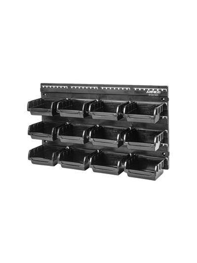 Настенный стеллаж-органайзер для хранения метизов (475х272х15), 48 лотков  (24-100х100х50, 24-160х102х75) Arnezi R7201303