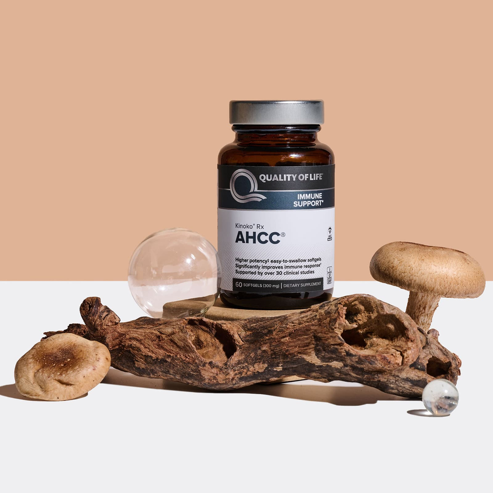 Quality of Life, Kinoko® Rx, AHCC®, 60 капсул (300 мг в 1 капсуле)