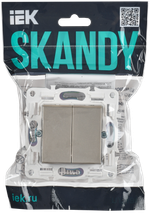SKANDY Выключатель 2-клавишный 10А SK-V04Sh шампань IEK