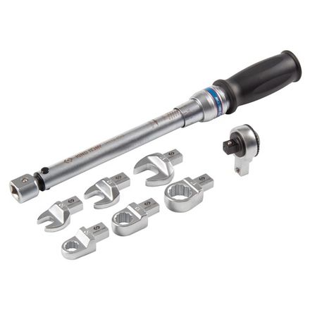 Цена на KING TONY (345102D08MR) Динамометрический ключ серии "FIT", 9х12 мм с набором насадок 10-17 мм, 4-20 Нм, кейс