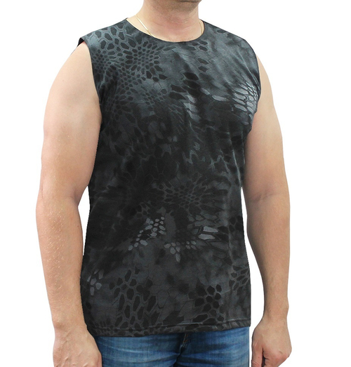 Майка Безрукавка Черный Питон (хлопок кулирка)