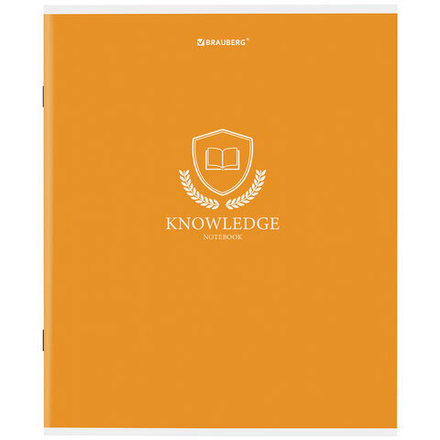Тетрадь А5, 80 л., BRAUBERG, скоба, клетка, обложка картон, "Knowledge", 404409, 1шт