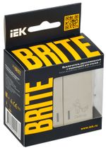 BRITE Выключатель 2-клавишный с индикацией для отелей 10А ВС10-2-9-БрКр бежевый IEK