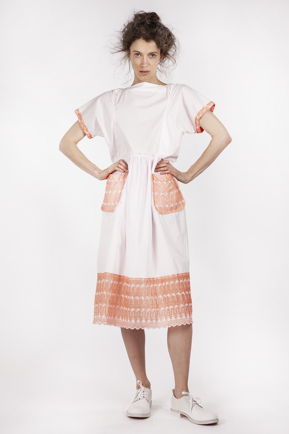 COMME DES GARÇONS TRICOT ПЛАТЬЕ РОЗОВОЕ С КАРМАНАМИ