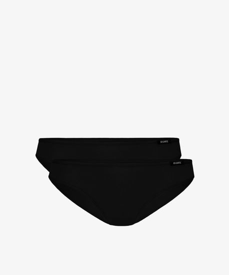 Женские трусы (2 шт.) слипы бикини Atlantic, хлопок, Basic 2BLP-581 черные