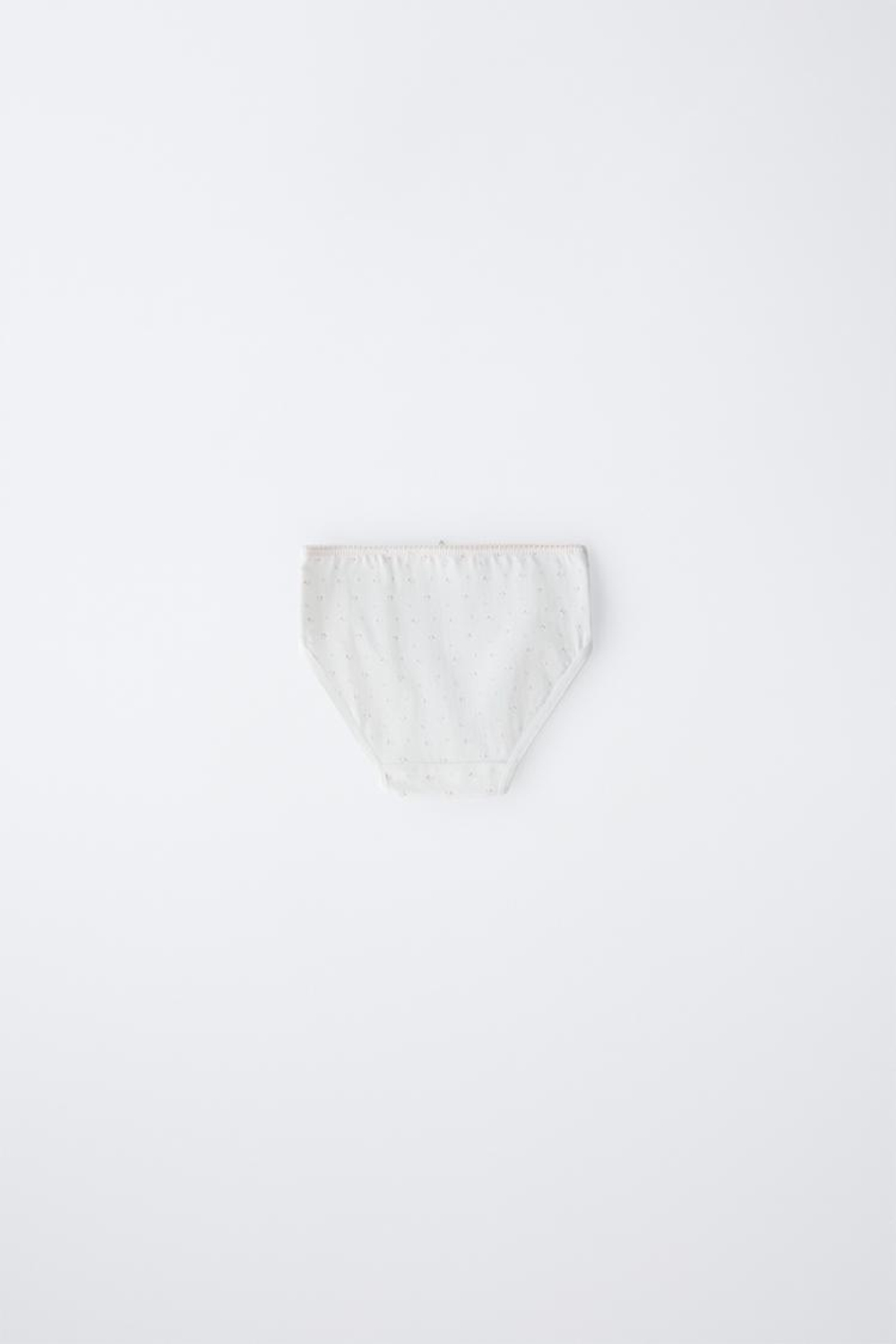 ZARA НАБОР ИЗ ДВУХ ТРУСОВ В СТИЛЕ ПЭЧВОРК С ЦВЕТАМИ В РУБЧИК, РАЗНОЦВЕТНЫЙ