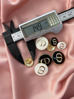 Пуговицы Ди. золото белая (теплый белый) эмаль