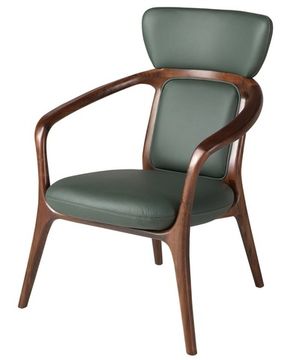 Кресло 5180 из темно-зеленой экокожи