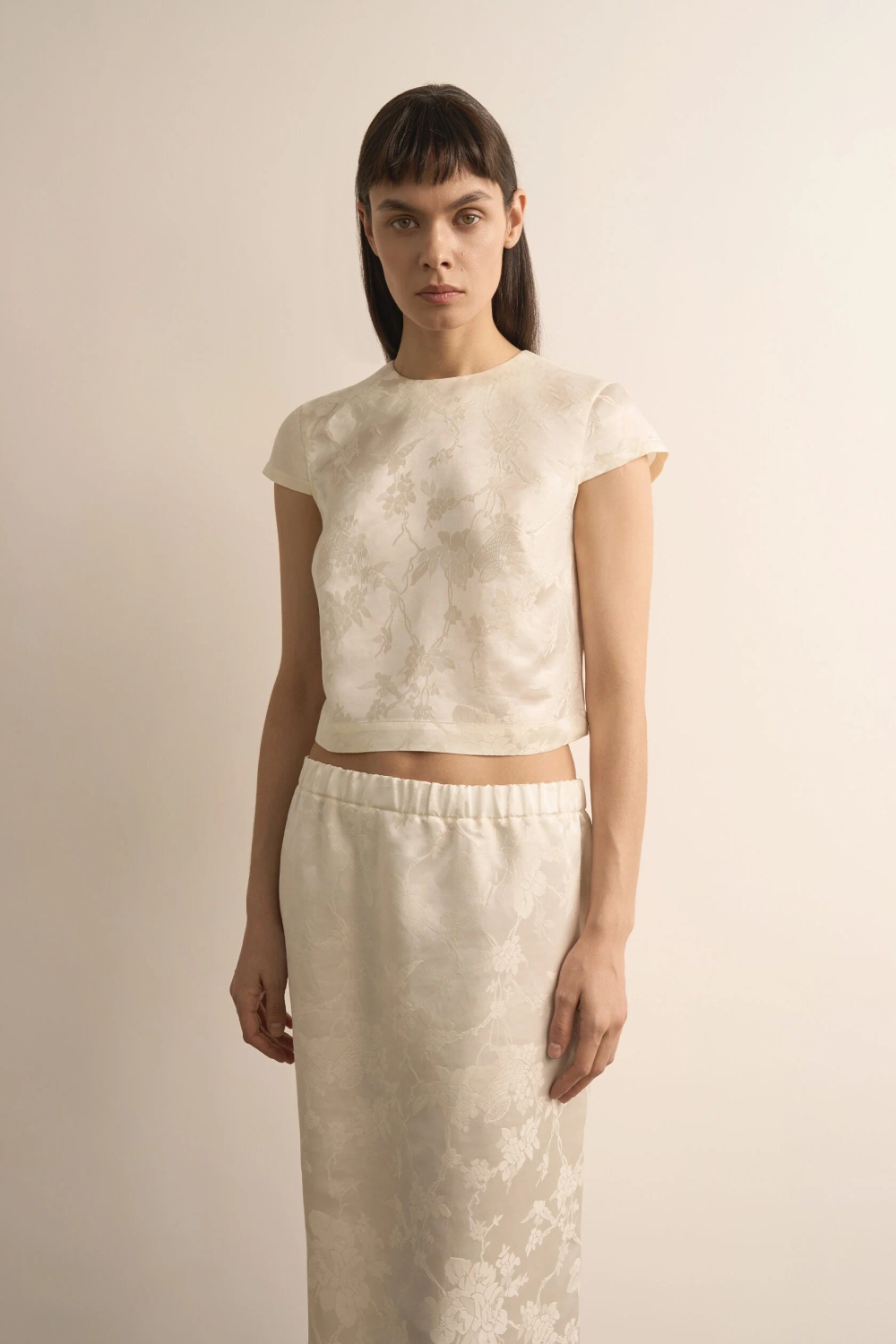 Топ из шелка-жаккарда