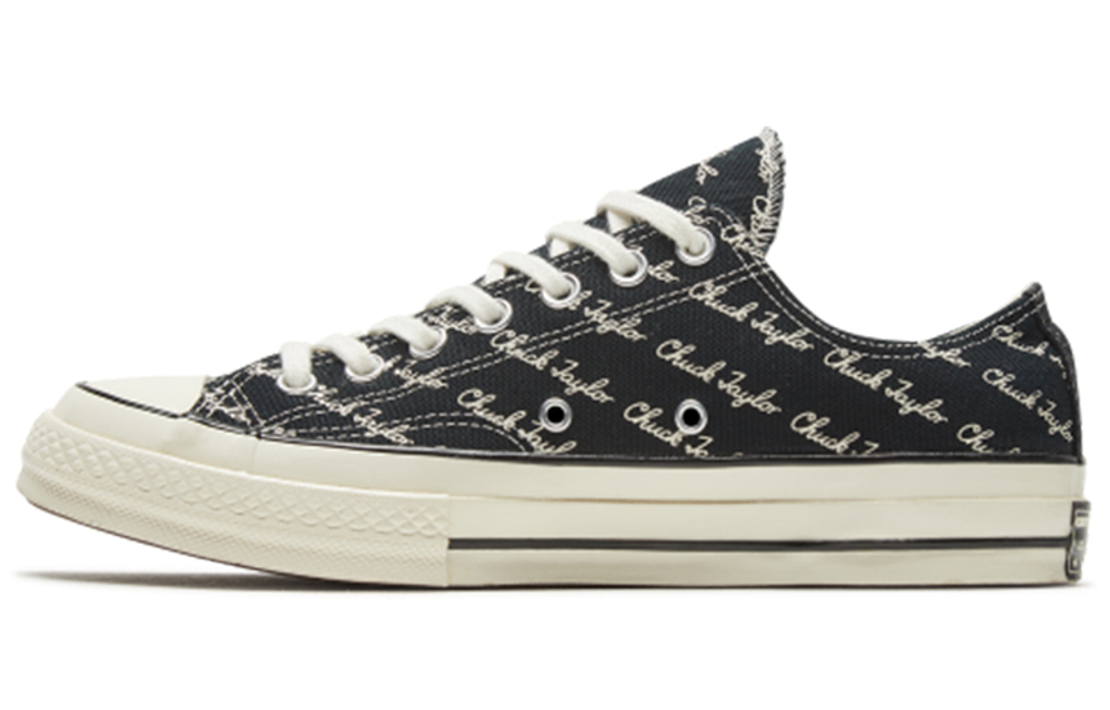 Chuck 70 Converse Low "Scripted Signature Print - Black Egret"