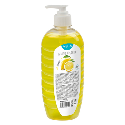 Мыло жидкое Vega "Лимон", с дозатором, 500мл