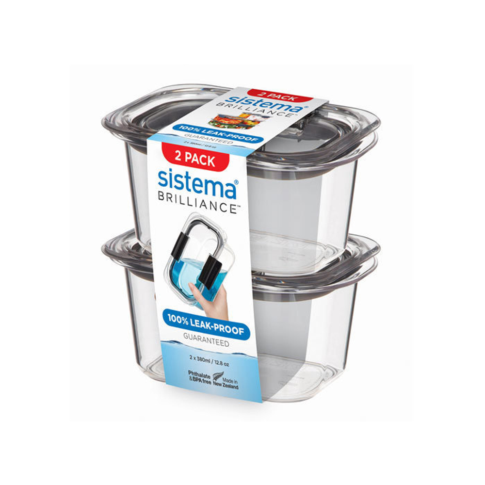 Набор герметичных контейнеров 2шт 380мл Sistema Brilliance