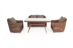 "Кон Панна" обеденная группа плетеная, цвет коричневый