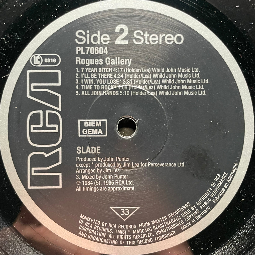 Slade ‎– Rogues Gallery (Германия 1985г.)