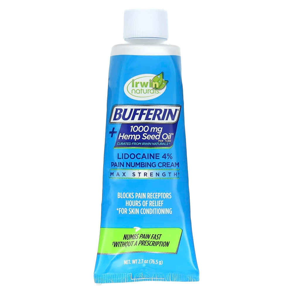 Bufferin, обезболивающий крем с лидокаином, 4%, максимальная сила действия, 76,5 г (2,7 унции)