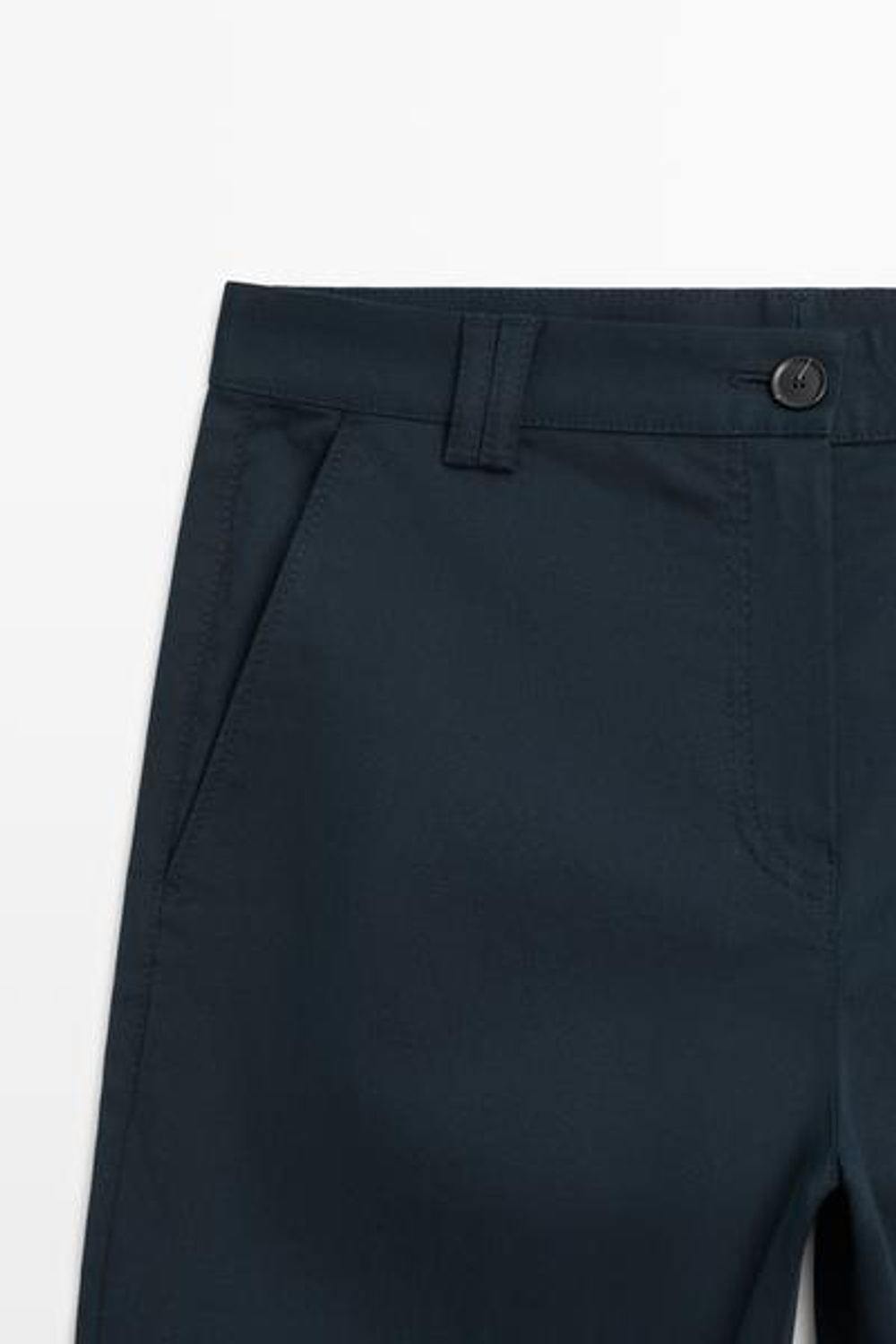 Massimo Dutti Эластичные хлопковые брюки-клеш, глубокий синий