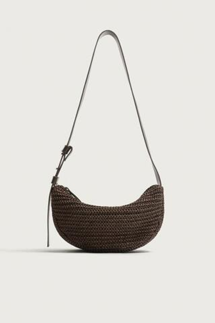 ZARA ПЛЕТЕНАЯ СУМКА, КОРИЧНЕВЫЙ