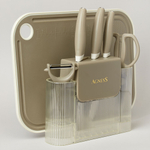 Набор ножей и кухонных принадлежностей 7 предметов, цвет серый