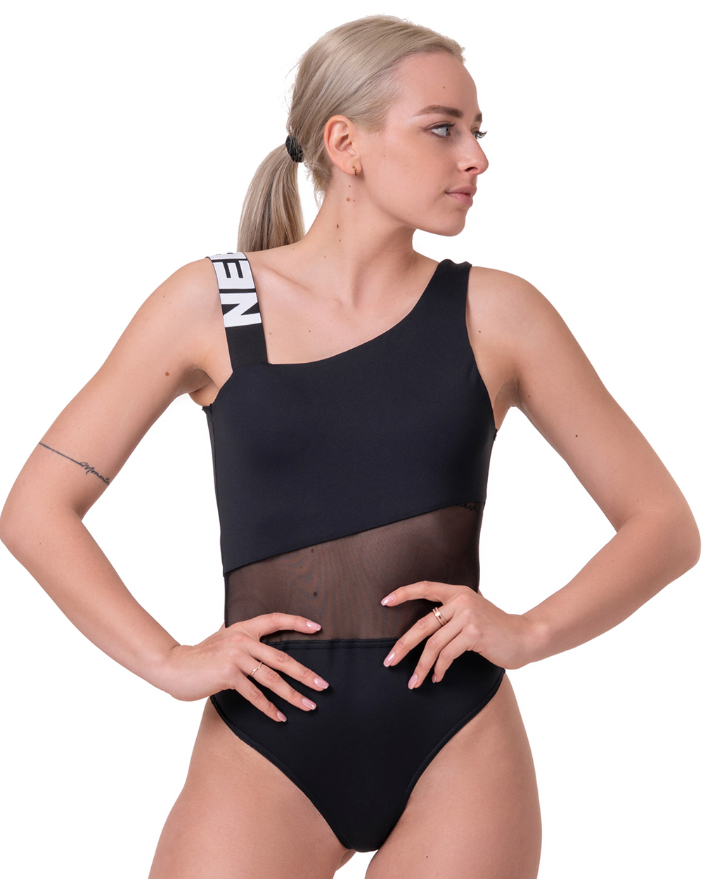 Купальник слитный Nebbia One shoulder sporty swimsuit 559 Black