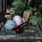 Деревянное опорное веретено для прядения с основанием из древесины сосна 290мм. B9