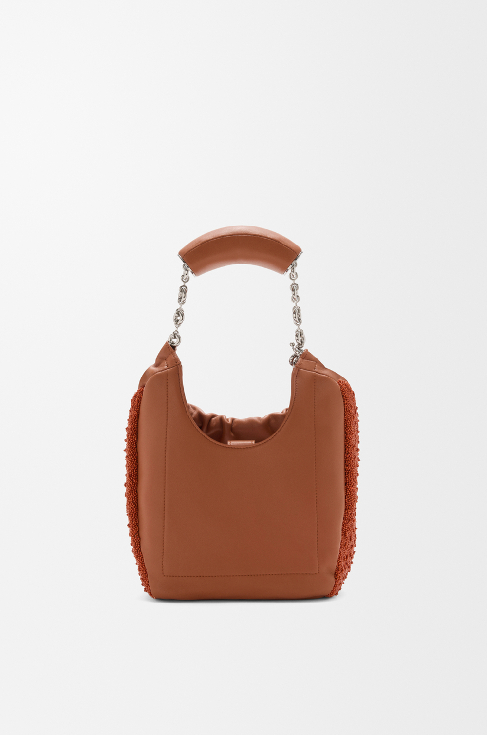 Loewe Мини-сумка-мешок Squeeze из кожи с бисером, карамельный