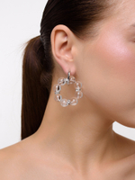 Серьги "Wheel" с горным хрусталем Silver