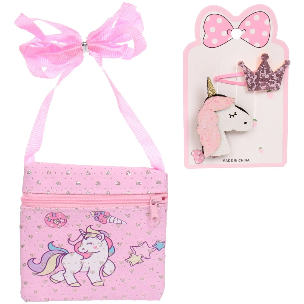 Набор аксессуаров для волос детский с сумочкой «Little Treasure Princess» (2 зажима, сумочка), 11*22 см