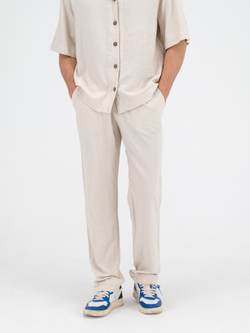 Костюм льняной с брюками. Песок