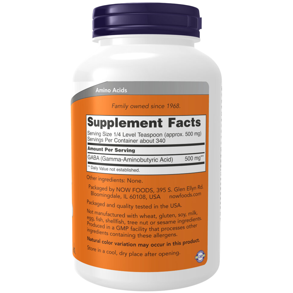 Now Foods GABA pure powder 170 grams, ГАБА, Гамма-Аминомасляная кислота