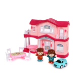 Игрушечный дом для куклы с мебелью и фигурками коробка 6643