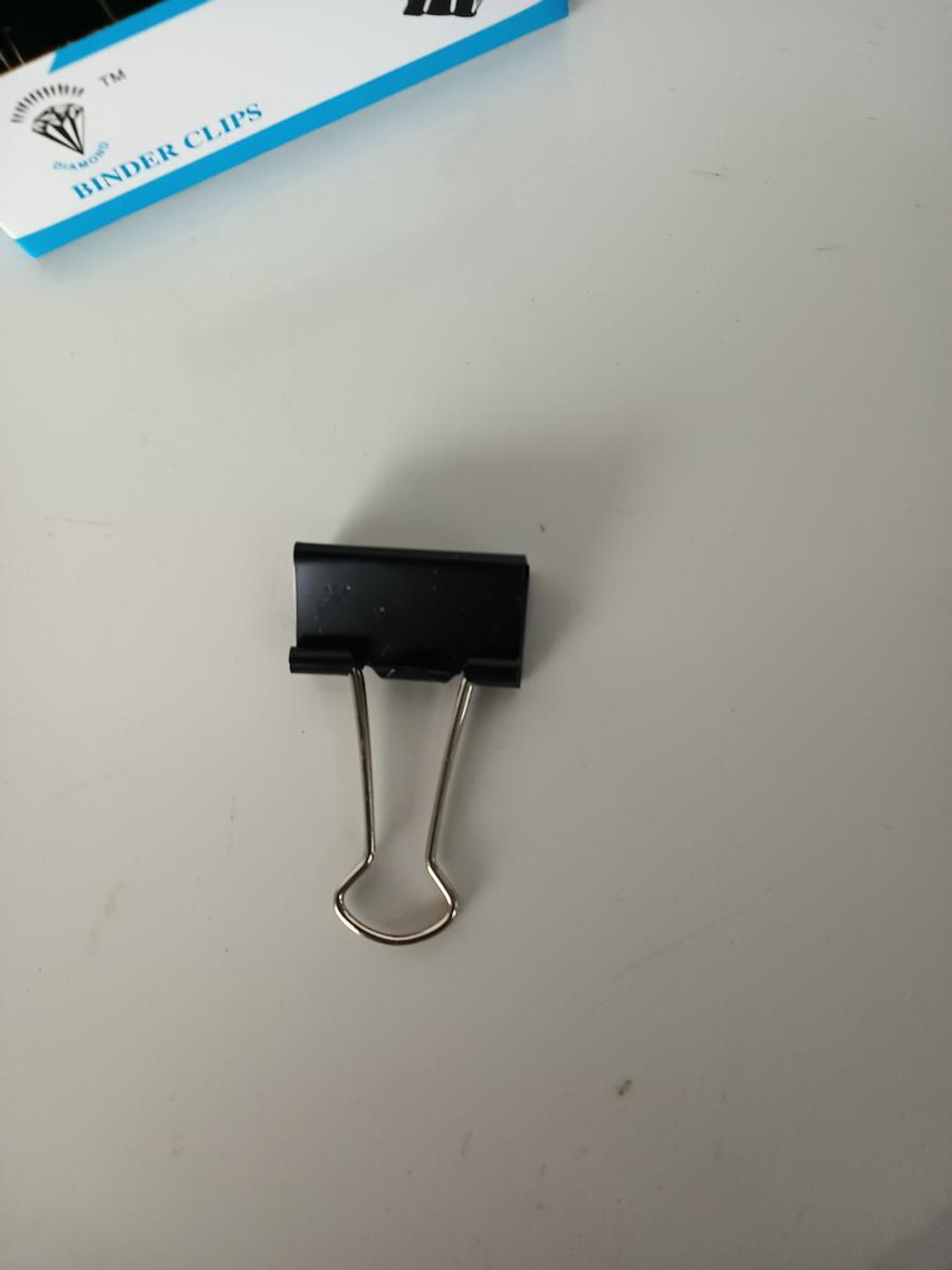 Зажимы для бумаг 25мм, 12 шт, черные, картонная коробка
