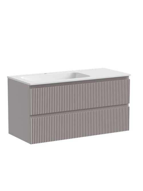 Тумба с раковиной Sancos Snob R 100 см SNR100LSM левая, doha soft