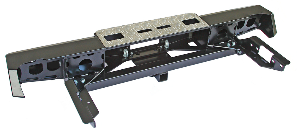 Бампер силовой задний Toyota Hilux 2005-2014 с площадкой под лебёдку и квадратом под фаркоп РИФ