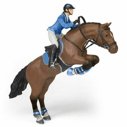 Фигурка Papo - Фигурка прыгающая лошадь с наездницей - Папо 51560